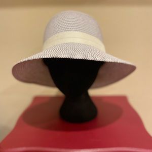 Beautiful straw church hat with bow.